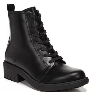 Black Lace-Up Ankle Boots